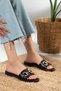 Comfortable Sole, Single Strap, Buckle Detail, Comfortable Women's Slippers - 2