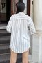 Women's Striped, Anti-Sweat Textured Special Fabric, Loose Fit Shirt 700-Ss22-6017231 - 2