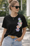 Floral Patterned Side Printed Unisex Oversize T-Shirt – Cotton Crew Neck Casual T-Shirt