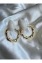 Cream Natural Stone Gold Boho Style Dangle Earrings - 3
