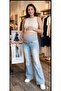 Fdn Maternity Lycra Jeans Pants with Adjustable Waistband Design, Flexible Belly Support, and Elastic Band