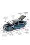 Audi A7 Car Black 1:24 Diecast Metal Model Car Collectible Car 21 cm Toy Car Blue - 6