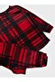 Boys Girls Red Plaid Pattern Eye Patch Long Sleeve Fleece Winter Pajama Set - 5