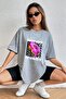 Women's Cotton 100% Oversized T-Shirt Donut Worry Old Printed 30/1 Fabric