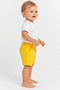 Baby Boy Yellow Belted Buttoned Chino Shorts 9-36 Months Summer Cotton Shorts - 2