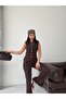 Buttoned Vest, High Waist, Slit-Cut Trousers Set - 5