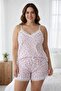 طقم شورت باتال مخطط باللون الوردي