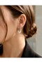 Minimal Steel Hoop Earrings with Pearl Detail – Silver Color