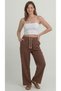 Brown Women's Muslin Trousers – Palazzo Model, Wide Legs, Comfortable and High Waist - 2