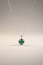 Accessories Women's Clover Necklace with Movable Tip and Rotating Green Stone, 40+5 cm Adjustable Steel Necklace - 2