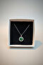 Accessories Women's Clover Necklace with Movable Tip and Rotating Green Stone, 40+5 cm Adjustable Steel Necklace - 5
