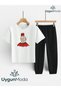 Yellow Hair Printed T-Shirt and Sweatpants (Sweatpants with Pockets) Children's Top and Bottom Set