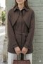 Women's Shirt Collar Tunic with Cape and Belt 20759 - 4
