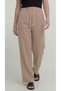 Beige Women's Muslin Pants – Palazzo Model, Wide Legs, Comfortable and High Waist - 2