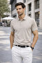 Men's Imported Textured Premium Fabric Basic Beige Polo Collar T-Shirt