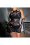 Women’s BodyStocking Lingerie – Seamless Fishnet Mesh Bodystocking Teddy Bodysuit - 4