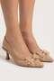 Lupe Original Kri̇stebell Imported Women's Heel Shoes with Bow Detail Beige - 3