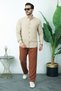 Men's Sofia Linen Baggy Wide Comfortable Loose Cut Waist Tie Pants - 5