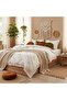 Double Duvet Cover Set 100% Cotton Ornamental Overlocked Ruffles (Diamond Pattern) - 3