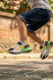 Pixel Fun Kids' Sneakers - Neon Green Yellow Detail, Velcro Fastening - 2
