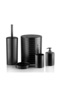 5 Piece Luxury Bathroom Set Black Color Decorative Round Lid Trash Can Brush Set - 2