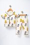 100% Cotton Short Sleeve Buttoned Summer Cute Chick Pattern Girls Boys Baby Kids Pajamas Set - 2