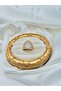 Gold Stone Detailed Stainless Steel Women's Ring |   Adjustable |   Special Boxed - 5