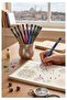 Glitter Ballpoint Pen 7 Colors Pensan Jely Glitter Pilot Pen Ergonomic Grip Soft Writing Black Notebook - 7
