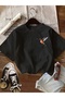 Unisex Roses and Birds Printed Oversize Crew Neck T-Shirt - 3