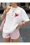 Unisex Crab Printed Oversize Crew Neck T-Shirt - 2