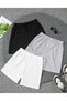 New Season Trend Black-Grey-White 3-Piece Unprinted Sports Casual Plain Shorts - Triple Shorts - 2