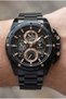 Black Men's Wristwatch |   48mm Black Steel Case, Black Steel Band, Sapphire Glass