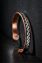 Men's and Women's Copper Bracelet with Magnet, Leather Striped Copper Bracelet - 5