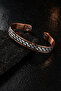 Men's and Women's Copper Bracelet with Magnet, Leather Striped Copper Bracelet - 4