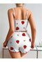 Strawberry Patterned Shorts Pajama Set - 3