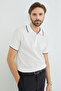 Striped Half Zip Polo Neck T-Shirt - 6