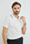 Striped Half Zip Polo Neck T-Shirt - 5
