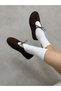 Brown Suede (Tinky) Lace-Up Detail Women's Casual Shoes - 3