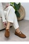 Tan Suede (Ivey) Gold Buckle Detail Women's Casual Shoes - 4