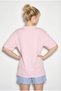 Women's Pink Dog Embroidered Stone Embroidered Relaxed Fit 100% Cotton T-Shirt 1077 60286067 - 5