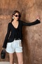 Women's Black Lace Detailed Lined Blouse - 5
