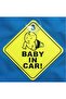 Baby in Car Sign with Suction Cup for Car Window, Reflective Safety Warning Sign (12x12cm) - 2