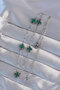 Stylish 316L Steel Silver Color Minimal Green Enamel Clover Necklace Teachers Mothers Valentine's Day Gift - 2