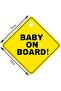 Baby on Board Car Sign with Suction Cup for Car Rear Window 12x12cm (12x12cm) Yellow - 2