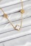 Stylish 316L Steel Chain Gold Color White and Zircon Stone Clover Women's Necklace Teachers Mothers Lovers