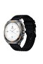 Dom 7 Silver Metal Frame Black Silicon Strap