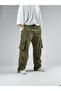 Design Cargo Pocket Parachute Fabric Green Men's Baggy Pants Coc3081 - 8