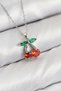 Stylish Brass Zircon Stone Cherry Model Silver Color Women's Necklace Teachers Mothers Valentine's Day Gift
