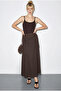 Women's Bitter Brown Waist-Tied Long Flared Skirt De261032 60286077 - 2