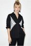 Women's Black Waist Lace Detailed Tie Back Shirt Dg261016 60286076